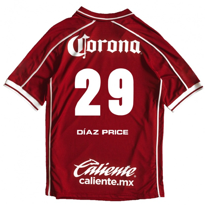 Danxen Męski Jorge Díaz Price #29 Biały Czerwony Domowa Koszulka 2026/27 Koszulki Klubowe
