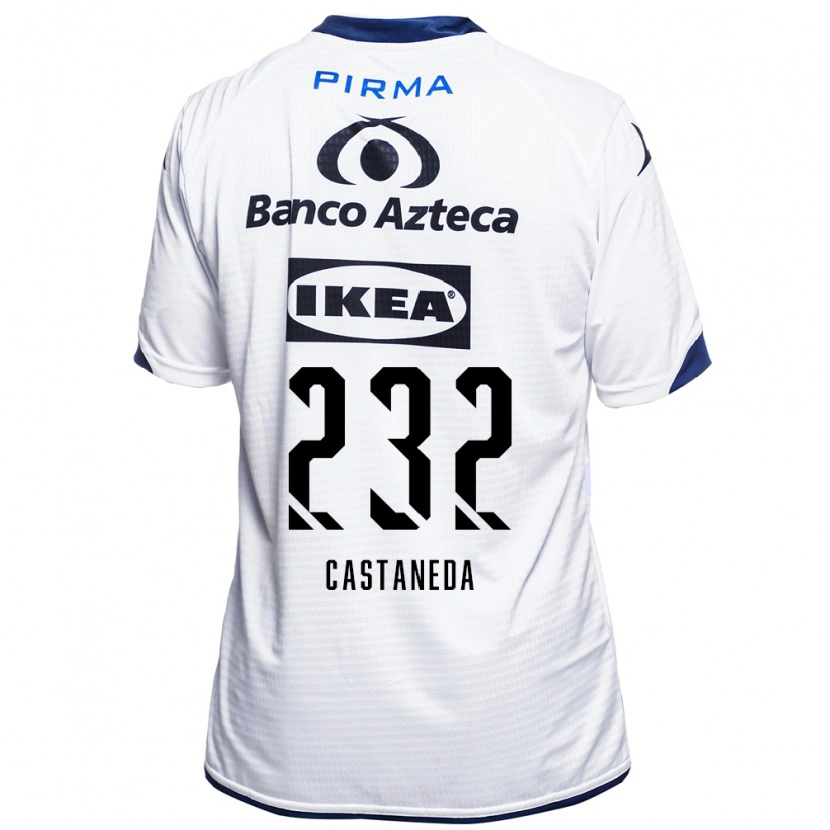 Danxen Męski Ángel Castañeda #232 Biały Czarny Niebieski Domowa Koszulka 2026/27 Koszulki Klubowe