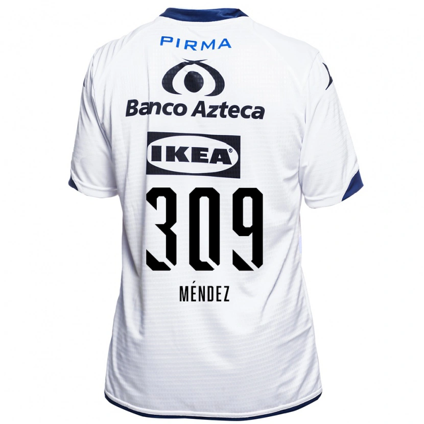 Danxen Męski Kevin Méndez #309 Biały Czarny Niebieski Domowa Koszulka 2026/27 Koszulki Klubowe