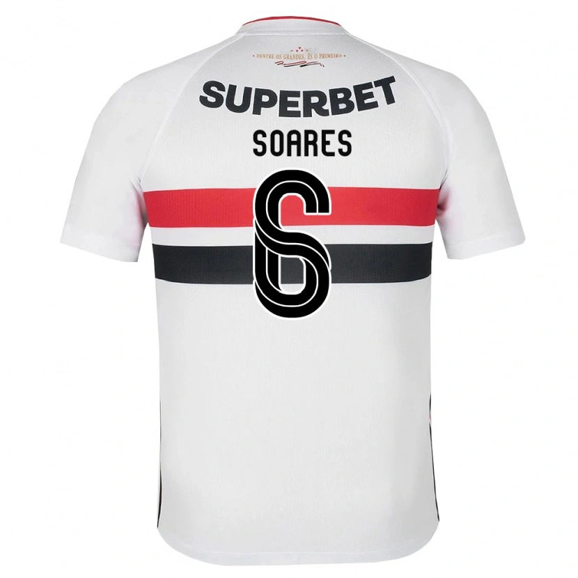Danxen Męski Jéssica Soares #6 Biały Czerwony Czarny Domowa Koszulka 2026/27 Koszulki Klubowe