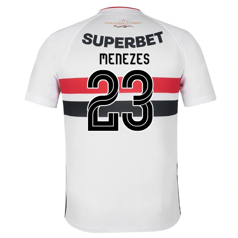 Danxen Męski Bia Menezes #23 Biały Czerwony Czarny Domowa Koszulka 2026/27 Koszulki Klubowe