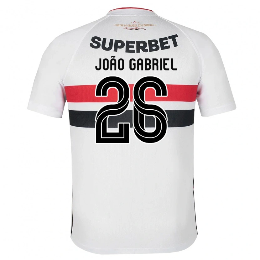 Danxen Męski João Gabriel #26 Biały Czerwony Czarny Domowa Koszulka 2026/27 Koszulki Klubowe