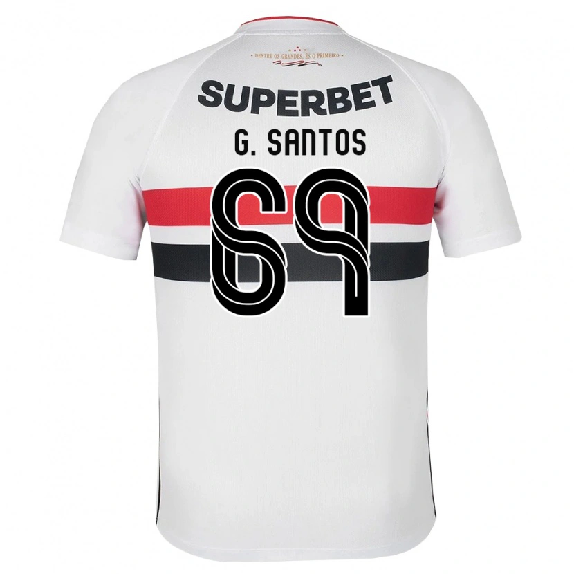 Danxen Męski Guilherme Santos #69 Biały Czerwony Czarny Domowa Koszulka 2026/27 Koszulki Klubowe