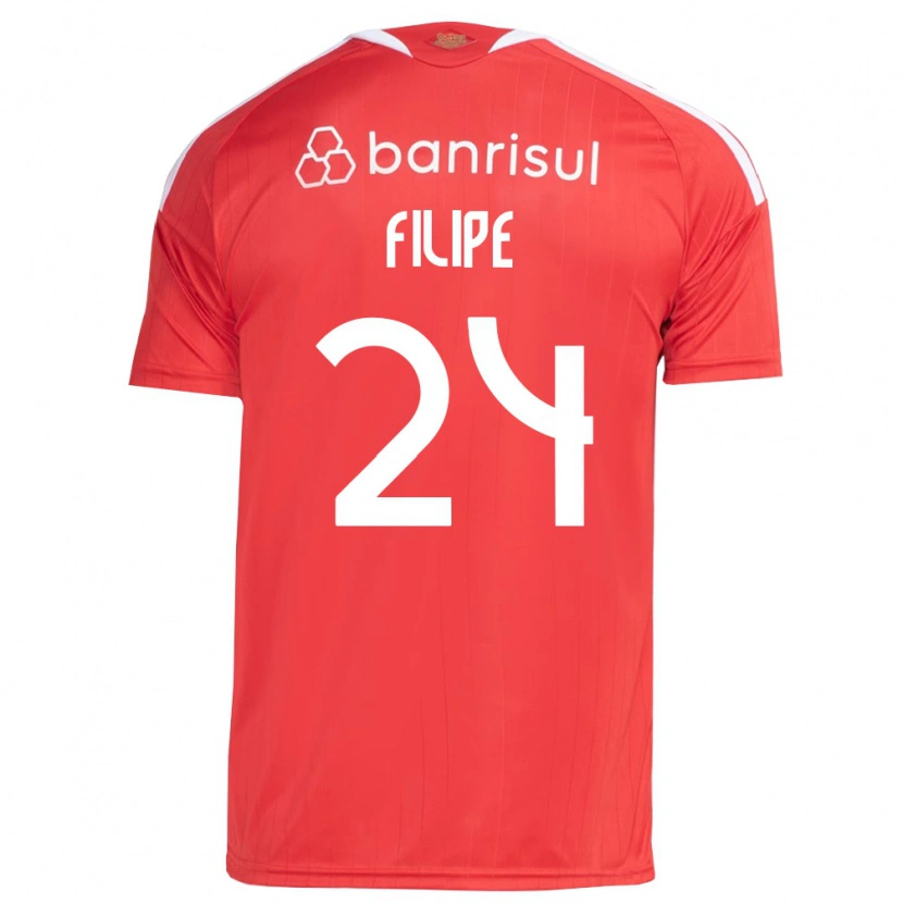Danxen Męski Filipe Sírio #24 Czerwony Biały Domowa Koszulka 2026/27 Koszulki Klubowe