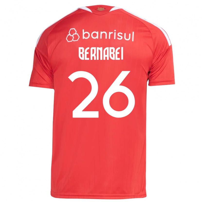 Danxen Męski Alexandro Bernabei #26 Czerwony Biały Domowa Koszulka 2026/27 Koszulki Klubowe