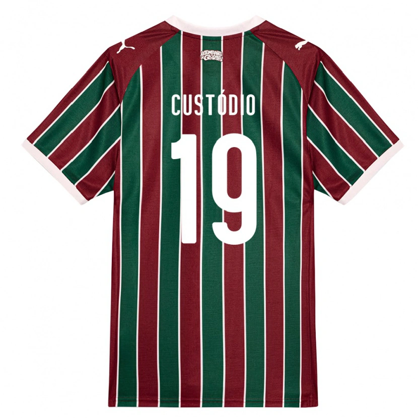 Danxen Męski Gustavo Custódio #19 Zielony Burgundia Biały Domowa Koszulka 2026/27 Koszulki Klubowe