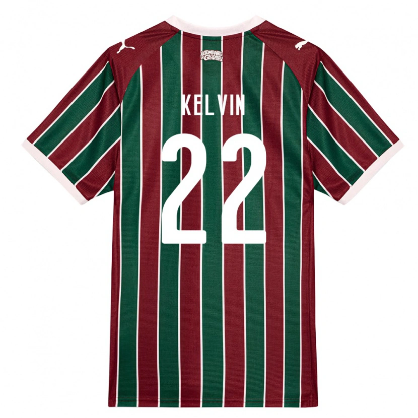 Danxen Męski Kelvin Moreira Sandim #22 Zielony Burgundia Biały Domowa Koszulka 2026/27 Koszulki Klubowe