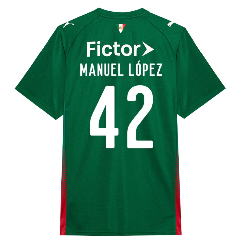 Danxen Męski José Manuel López #42 Zielony Czerwony Biały Domowa Koszulka 2026/27 Koszulki Klubowe