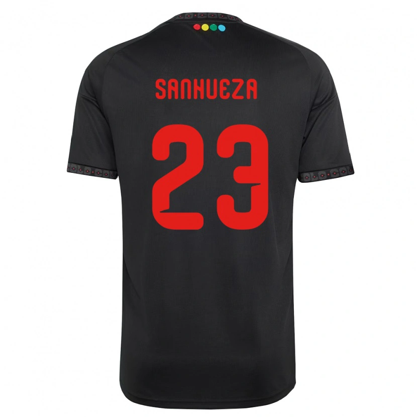 Danxen Męski Nicol Sanhueza #23 Czarny Czerwony Wyjazdowa Koszulka 2026/27 Koszulki Klubowe