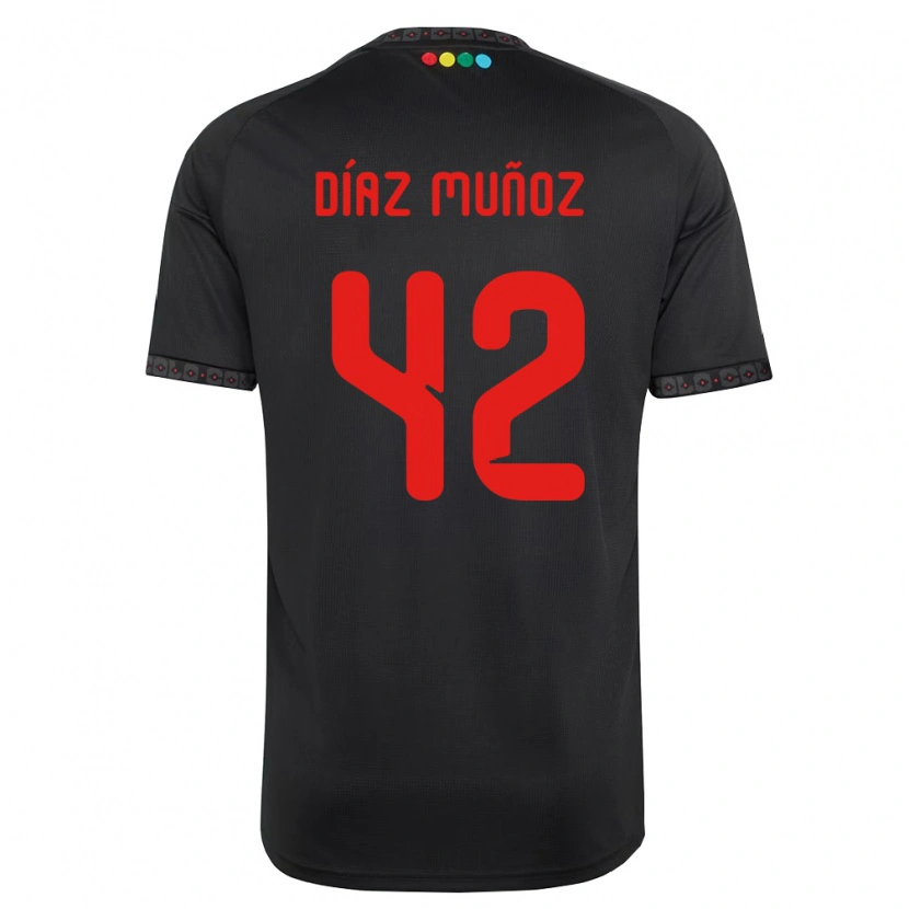 Danxen Męski Cristian Díaz Muñoz #42 Czarny Czerwony Wyjazdowa Koszulka 2026/27 Koszulki Klubowe