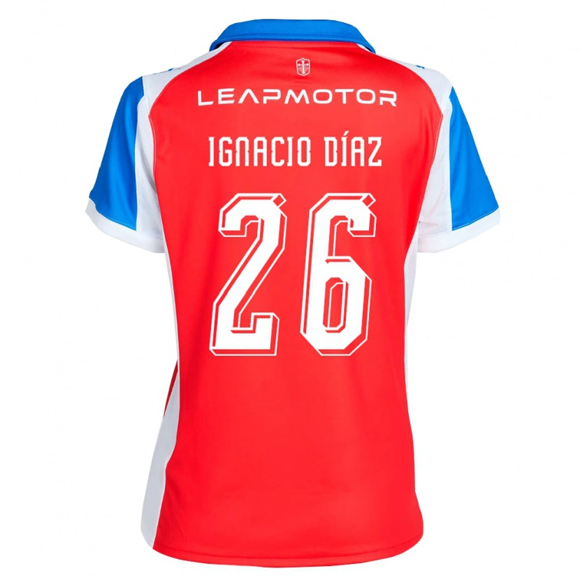 Danxen Męski Juan Ignacio Díaz #26 Czerwony Niebieski Wyjazdowa Koszulka 2026/27 Koszulki Klubowe