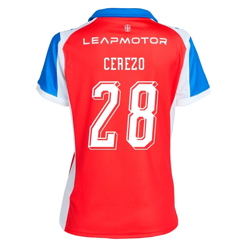 Danxen Męski Bernardo Cerezo #28 Czerwony Niebieski Wyjazdowa Koszulka 2026/27 Koszulki Klubowe