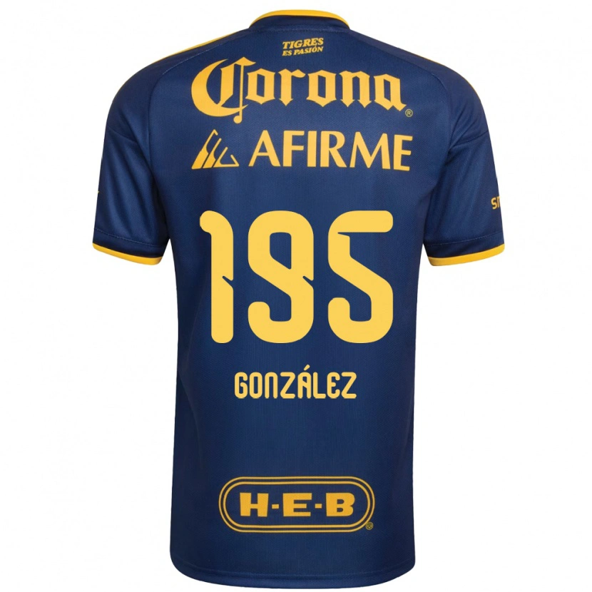 Danxen Męski Germán González #195 Królewski Niebieski Żółty Wyjazdowa Koszulka 2026/27 Koszulki Klubowe
