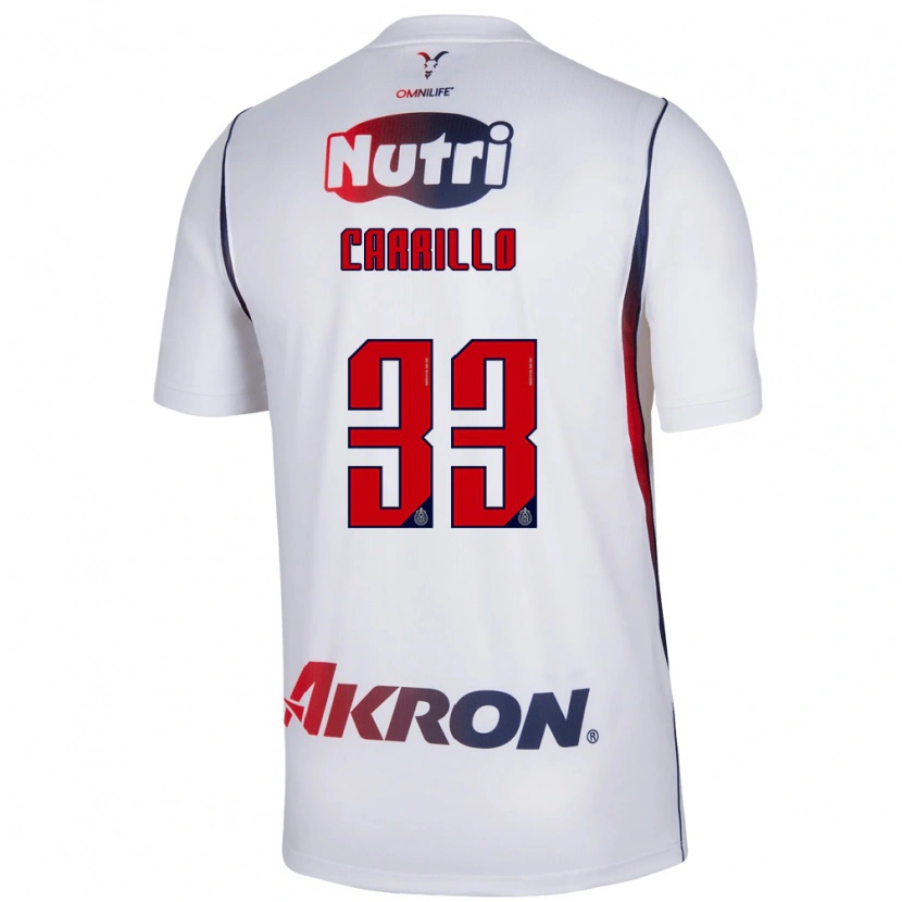 Danxen Męski Jordán Carrillo #33 Czerwony Biały Granatowy Wyjazdowa Koszulka 2026/27 Koszulki Klubowe