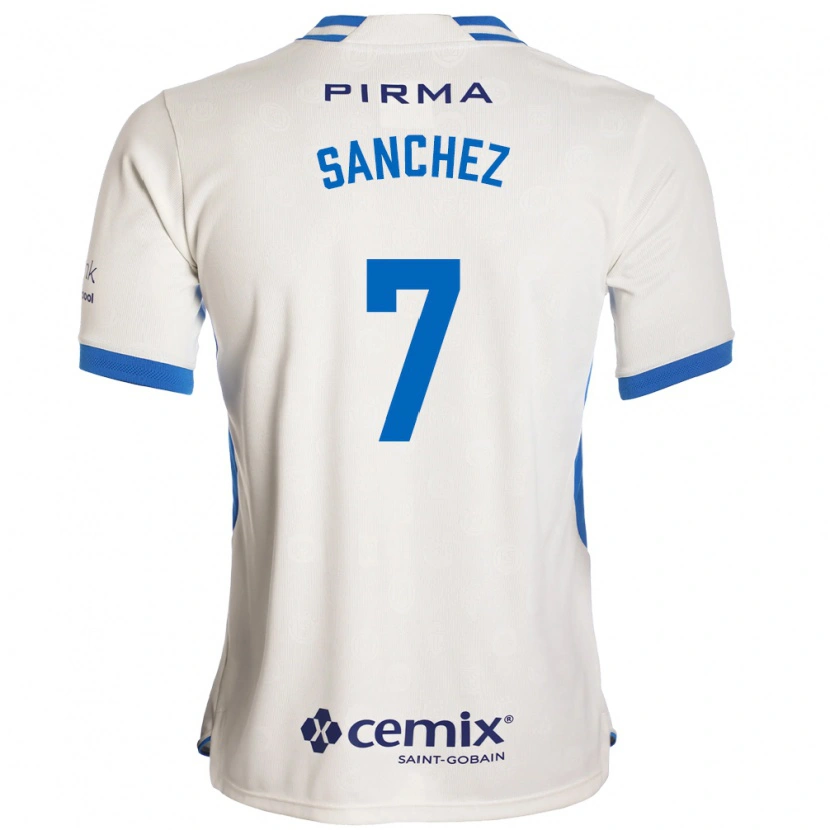 Danxen Męski Andrea Sanchez #7 Biały Niebieski Czerwony Wyjazdowa Koszulka 2026/27 Koszulki Klubowe