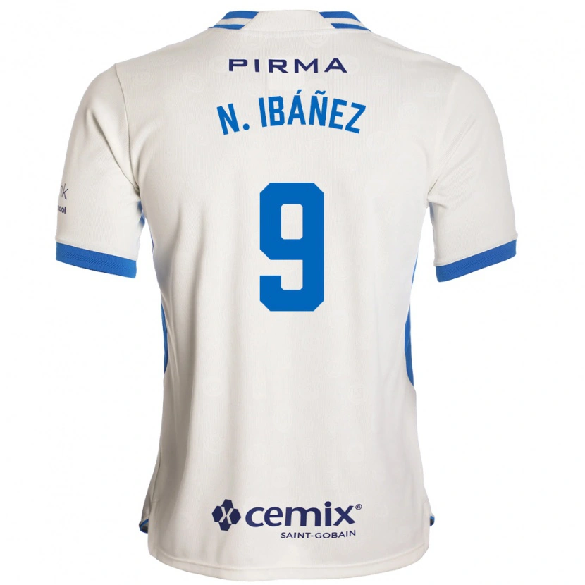 Danxen Męski Nicolás Ibáñez #9 Biały Niebieski Czerwony Wyjazdowa Koszulka 2026/27 Koszulki Klubowe