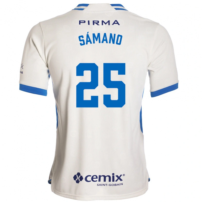 Danxen Męski Fernando Sámano #25 Biały Niebieski Czerwony Wyjazdowa Koszulka 2026/27 Koszulki Klubowe