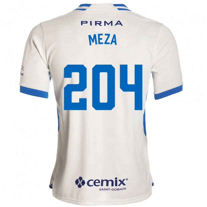 Danxen Męski Jonathan Meza #204 Biały Niebieski Czerwony Wyjazdowa Koszulka 2026/27 Koszulki Klubowe
