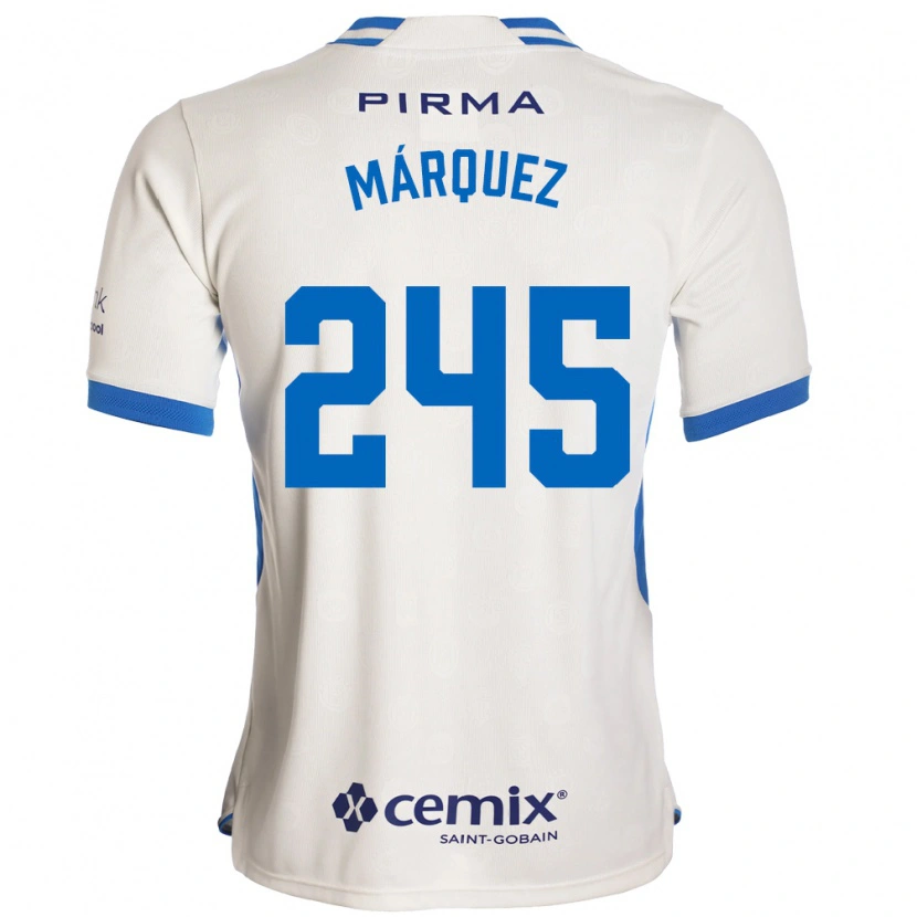 Danxen Męski Víctor Márquez #245 Biały Niebieski Czerwony Wyjazdowa Koszulka 2026/27 Koszulki Klubowe