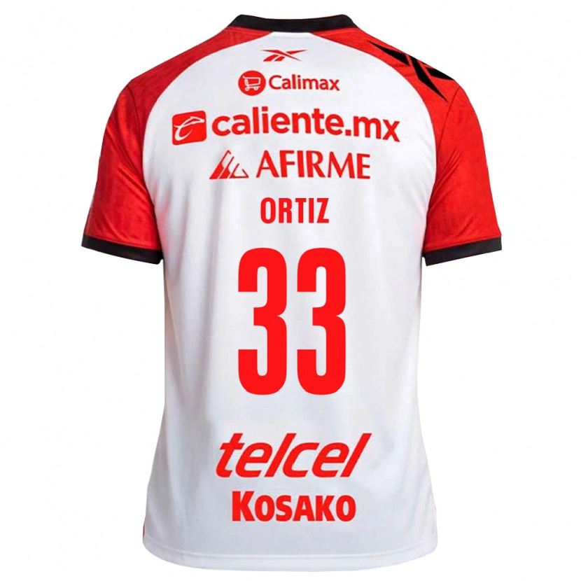 Danxen Męski Pablo Ortiz #33 Biały Czarny Czerwony Wyjazdowa Koszulka 2026/27 Koszulki Klubowe