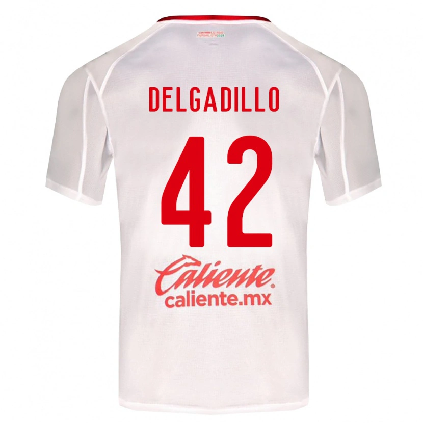 Danxen Męski Diego Delgadillo #42 Biały Zielony Czerwony Wyjazdowa Koszulka 2026/27 Koszulki Klubowe