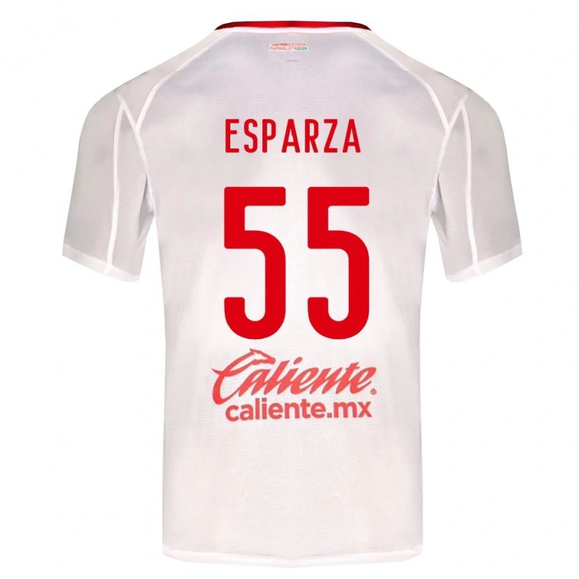 Danxen Męski Sebastián Esparza #55 Biały Zielony Czerwony Wyjazdowa Koszulka 2026/27 Koszulki Klubowe