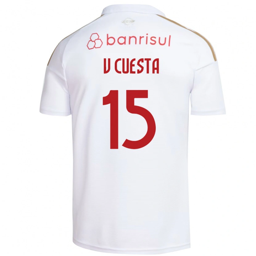 Danxen Męski Victor Cuesta #15 Biały Czerwony Wyjazdowa Koszulka 2026/27 Koszulki Klubowe