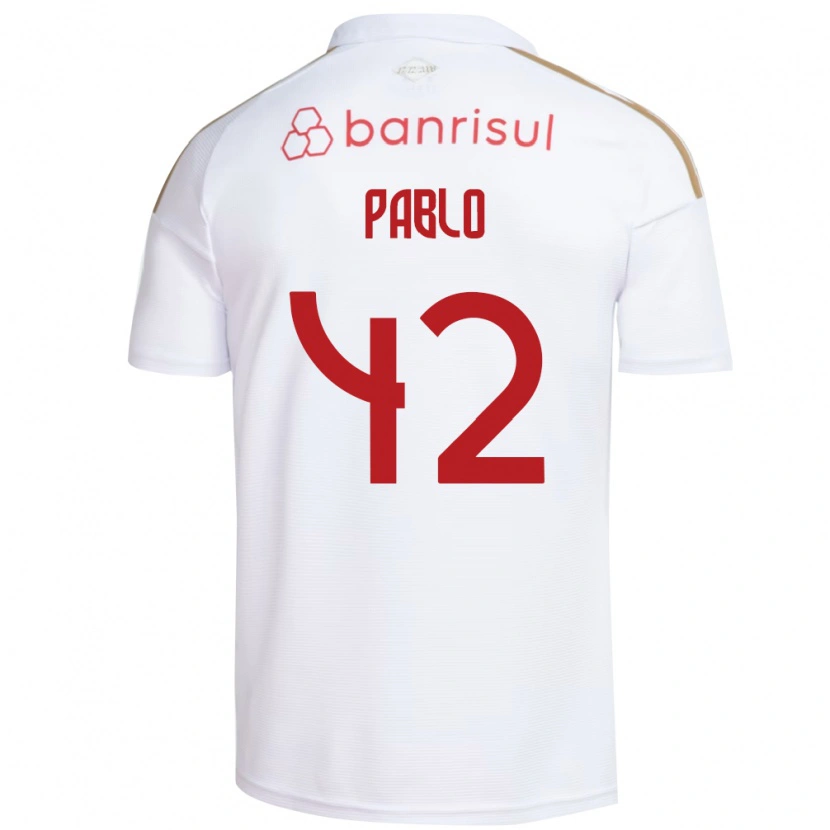 Danxen Męski Pablo #42 Biały Czerwony Wyjazdowa Koszulka 2026/27 Koszulki Klubowe