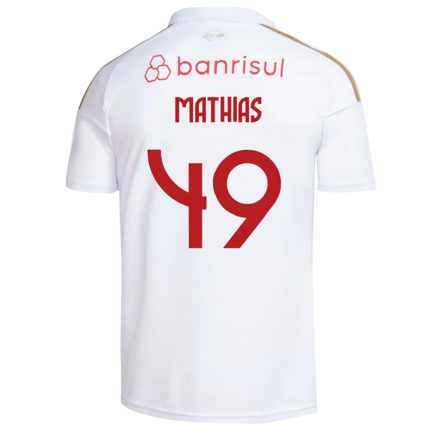 Danxen Męski Ricardo Mathias #49 Biały Czerwony Wyjazdowa Koszulka 2026/27 Koszulki Klubowe