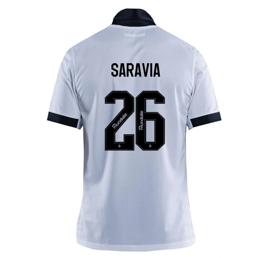Danxen Męski Renzo Saravia #26 Czarny Biały Wyjazdowa Koszulka 2026/27 Koszulki Klubowe