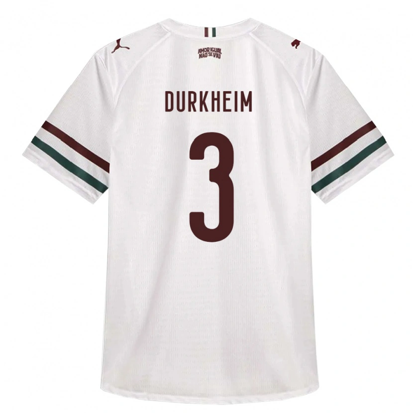 Danxen Męski Augusto Durkheim Rodrigues Da Silva #3 Biały Zielony Burgundia Wyjazdowa Koszulka 2026/27 Koszulki Klubowe