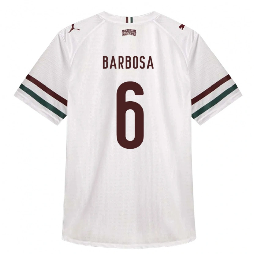 Danxen Męski Diogo Barbosa #6 Biały Zielony Burgundia Wyjazdowa Koszulka 2026/27 Koszulki Klubowe