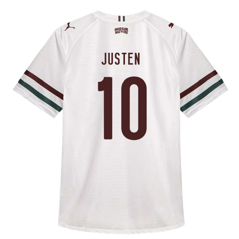 Danxen Męski Gabriel Justen #10 Biały Zielony Burgundia Wyjazdowa Koszulka 2026/27 Koszulki Klubowe