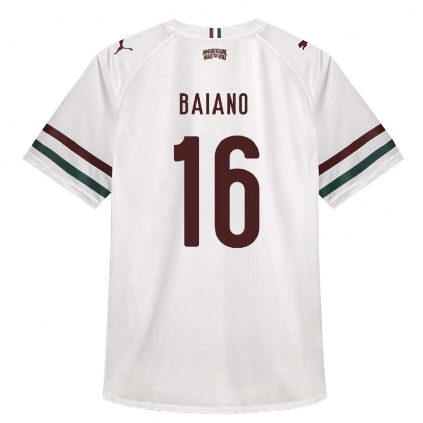 Danxen Męski Sérgio Baiano #16 Biały Zielony Burgundia Wyjazdowa Koszulka 2026/27 Koszulki Klubowe