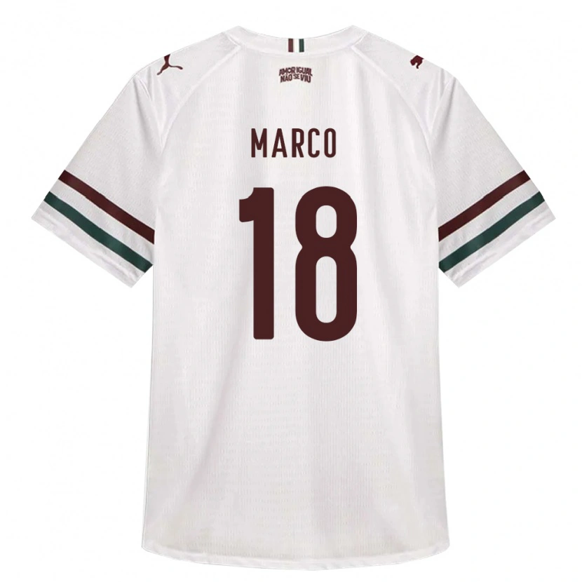 Danxen Męski Marco Antonio De Sousa Medeiros #18 Biały Zielony Burgundia Wyjazdowa Koszulka 2026/27 Koszulki Klubowe