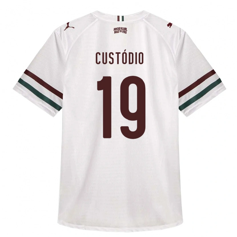 Danxen Męski Gustavo Custódio #19 Biały Zielony Burgundia Wyjazdowa Koszulka 2026/27 Koszulki Klubowe