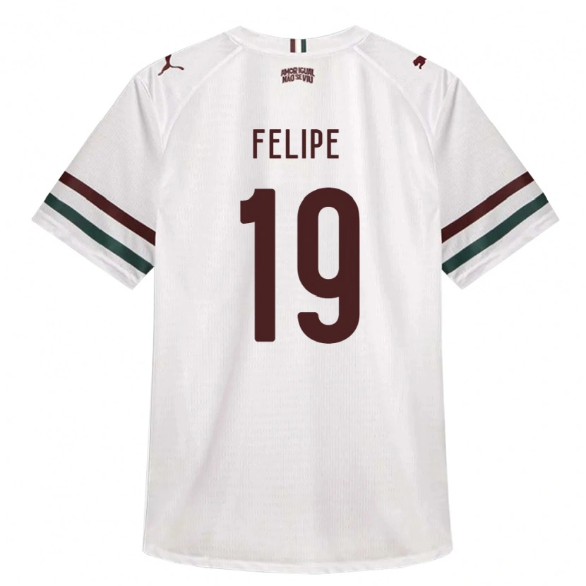 Danxen Męski Felipe Gustavo Araujo Sousa #19 Biały Zielony Burgundia Wyjazdowa Koszulka 2026/27 Koszulki Klubowe