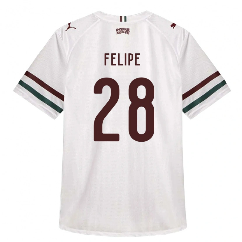 Danxen Męski Riquelme Felipe Silva De Almeida #28 Biały Zielony Burgundia Wyjazdowa Koszulka 2026/27 Koszulki Klubowe