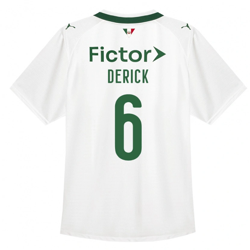 Danxen Męski Derick Araújo Campos #6 Zielony Biały Wyjazdowa Koszulka 2026/27 Koszulki Klubowe