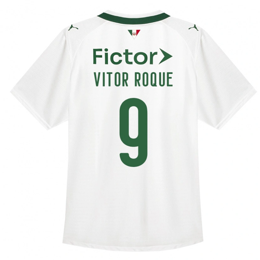 Danxen Męski Vitor Roque #9 Zielony Biały Wyjazdowa Koszulka 2026/27 Koszulki Klubowe