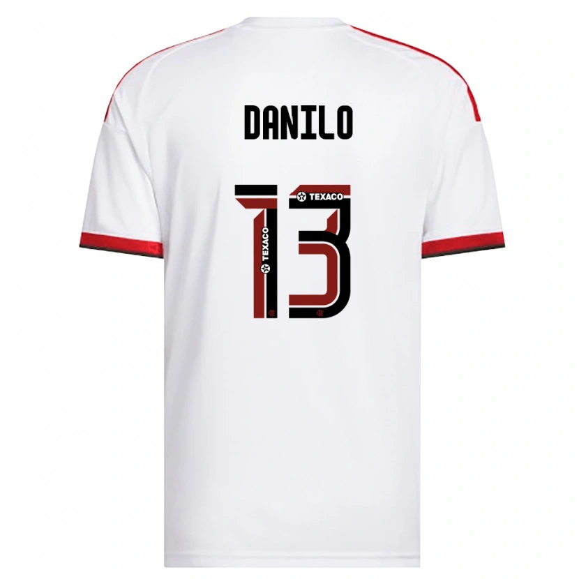 Danxen Męski Danilo Luiz Da Silva #13 Biały Czerwony Czarny Wyjazdowa Koszulka 2026/27 Koszulki Klubowe