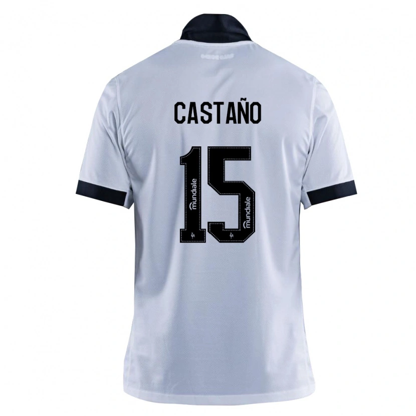 Danxen Męski Kevin Castaño #15 Czarny Biały Wyjazdowa Koszulka 2026/27 Koszulki Klubowe
