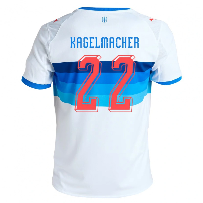 Danxen Kobiety Gary Kagelmacher #22 Biały Błękitny Domowa Koszulka 2026/27 Koszulki Klubowe