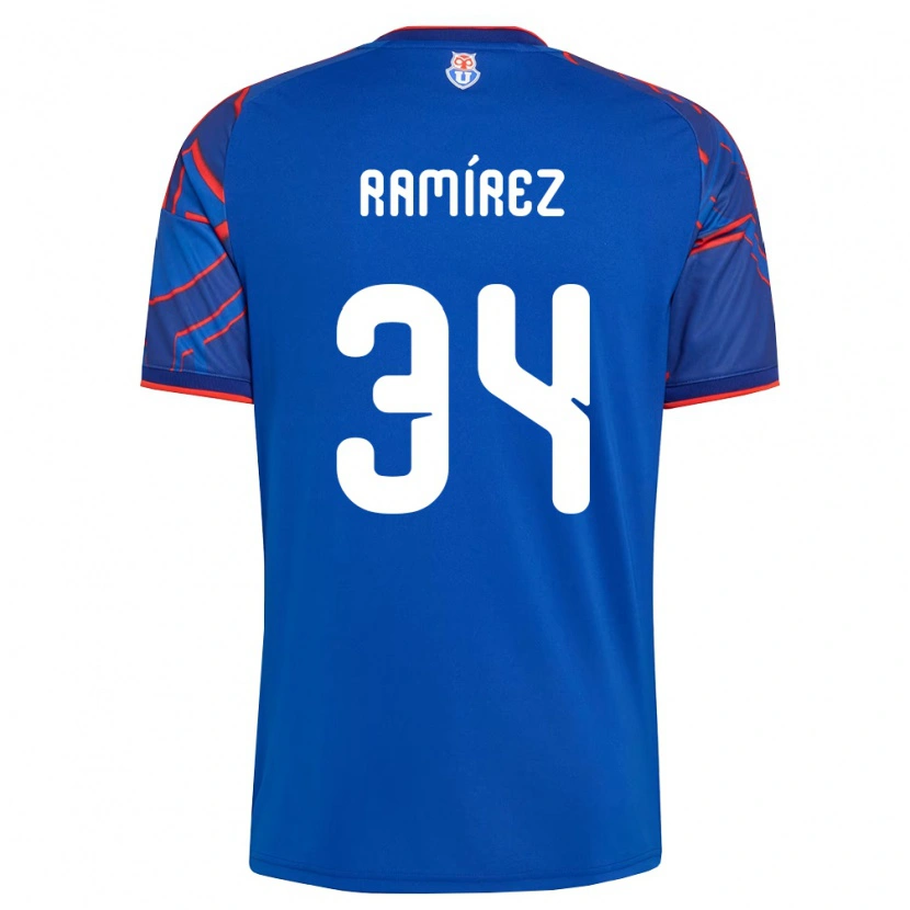 Danxen Kobiety Vicente Ramírez #34 Królewski Niebieski Czerwony Domowa Koszulka 2026/27 Koszulki Klubowe