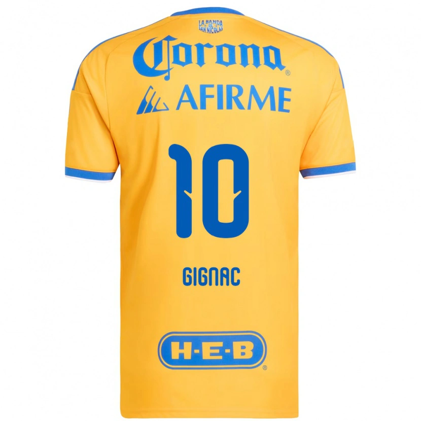 Danxen Kobiety Andre-Pierre Gignac #10 Żółty Niebieski Domowa Koszulka 2026/27 Koszulki Klubowe