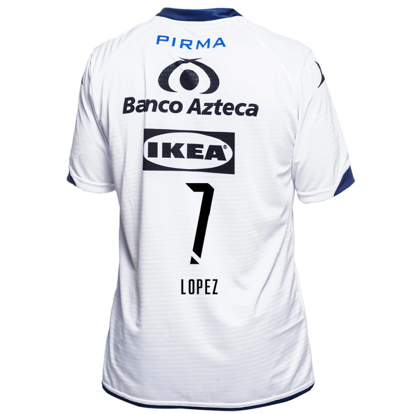 Danxen Kobiety Viridiana López #7 Biały Czarny Niebieski Domowa Koszulka 2026/27 Koszulki Klubowe
