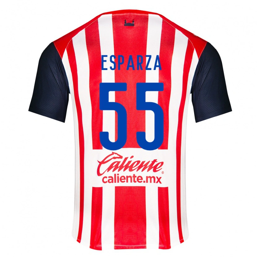 Danxen Kobiety Sebastián Esparza #55 Czerwony Czarny Biały Domowa Koszulka 2026/27 Koszulki Klubowe
