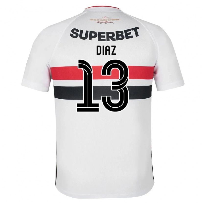 Danxen Kobiety Enzo Díaz #13 Biały Czerwony Czarny Domowa Koszulka 2026/27 Koszulki Klubowe