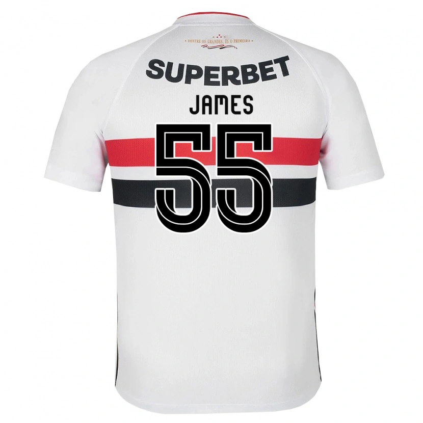 Danxen Kobiety James Rodriguez #55 Biały Czerwony Czarny Domowa Koszulka 2026/27 Koszulki Klubowe