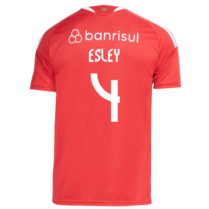 Danxen Kobiety Esley Ezequiel Dos Reis #4 Czerwony Biały Domowa Koszulka 2026/27 Koszulki Klubowe